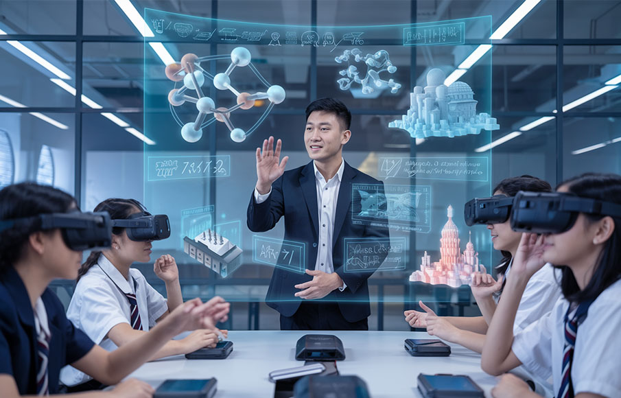 Using educational technology such as virtual reality