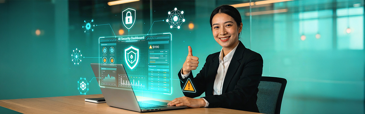 Real-time threat monitoring dashboard with intelligent risk prioritization - SPTel AI-Security for SMEs