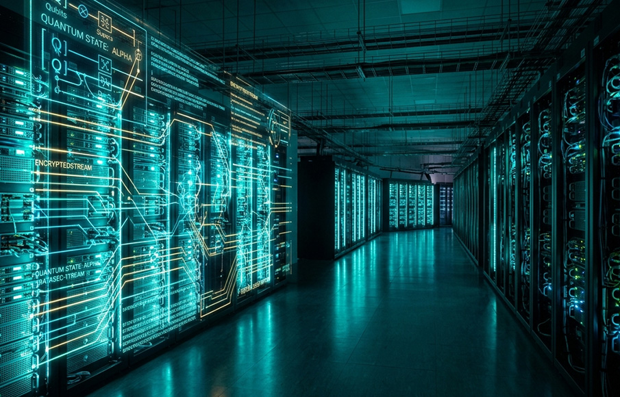 Quantum-safe cybersecurity network infrastructure protecting Singapore data centres
