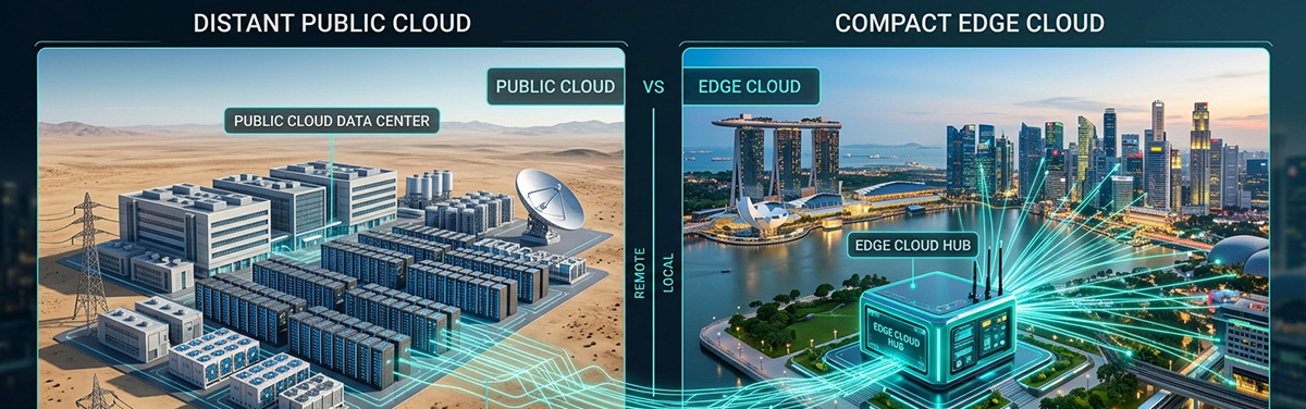 Edge cloud positioned closer to users compared to distant public cloud data centre