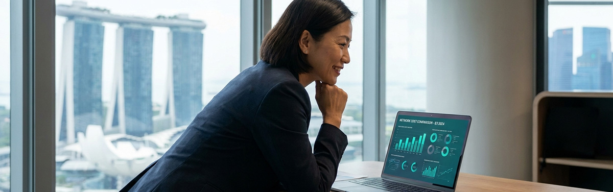 Business executive comparing MPLS and SD-WAN network costs