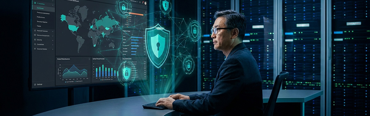 SD-WAN integrated firewall protecting multi-site business network locations