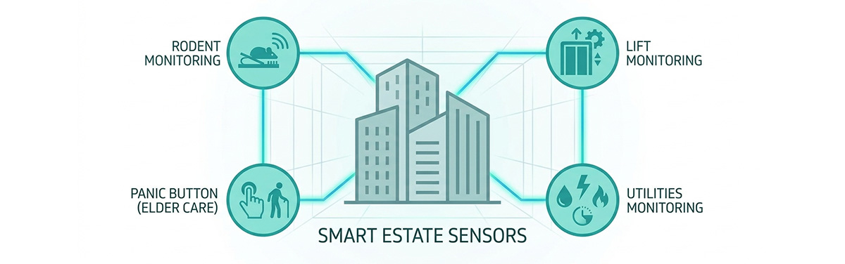 IoT use cases for smart townships: lift, utility, and rodent monitoring