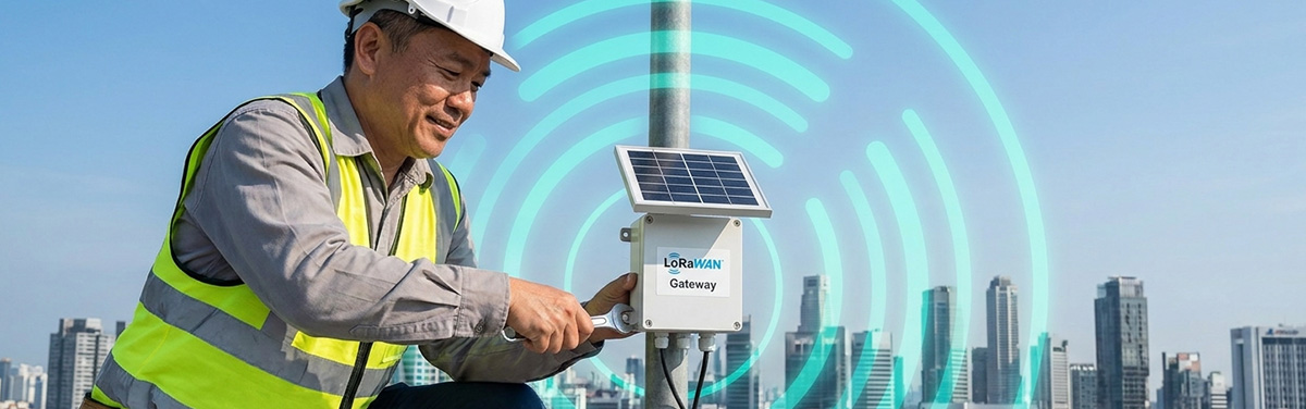 SPTel LoRaWAN sensor network gateway for smart township connectivity