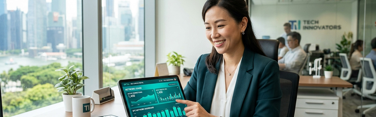 Singapore SME owner managing network subscriptions and bandwidth on self-service portal